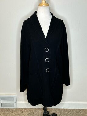 Habitat Black Long Cardigan with Statement Buttons Size L